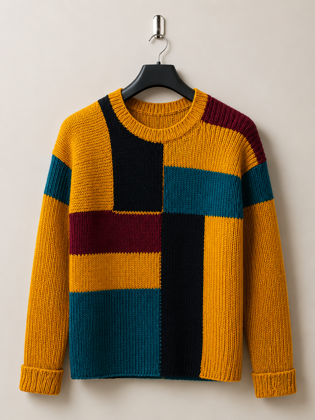 Color Block Knit Cardigan - Image 1